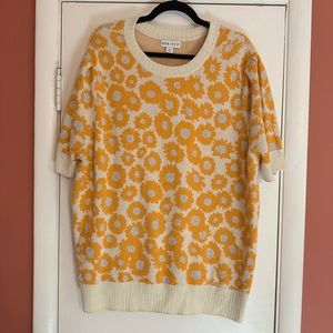 Floral Short Sleeve Sweater